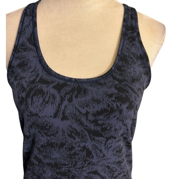 Athleta Navy Blue  Black Scoop Neck Textured Tank Top Womens Size M - Picture 4 of 10